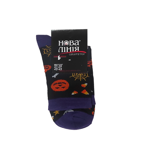 Носки стрейчевые демисезонные фиолетовые "Halloween" Арт.147/Х