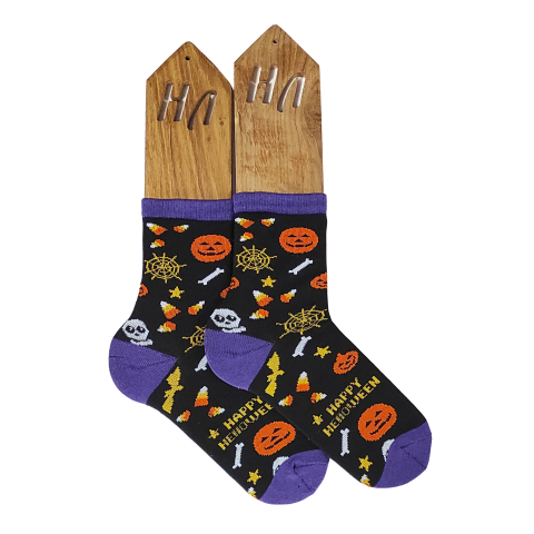 Носки стрейчевые демисезонные фиолетовые "Halloween"  Арт.147/Х