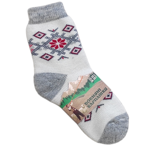 Шерстяные носки серия "КАРПАТКИ" рис. Вишивака орнамент