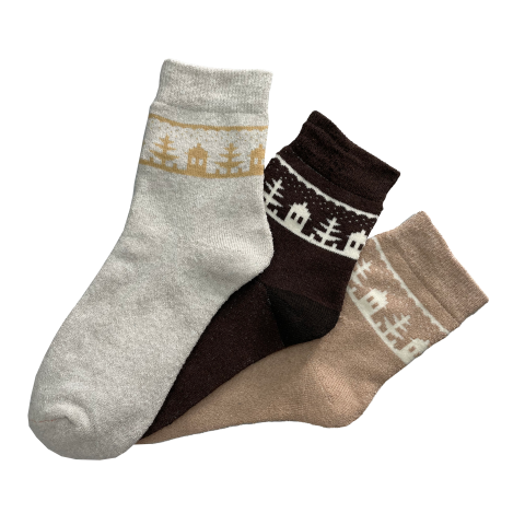 Носки махровые с рисунком "Домики" арт. 253