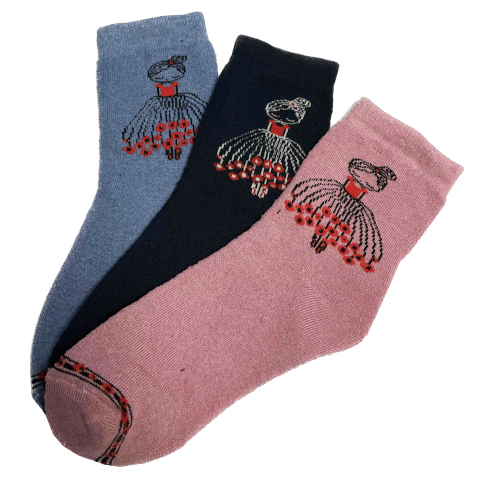 Носки махровые с рисунком "Балерина" арт. 253