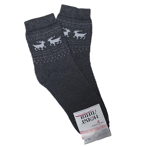 Носки махровые с рисунком "Олень" минималистичный арт. 253