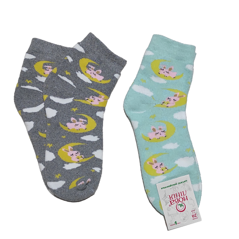 Махровые детские зимние носки микс цветов в упаковке "Луна"  Арт 350